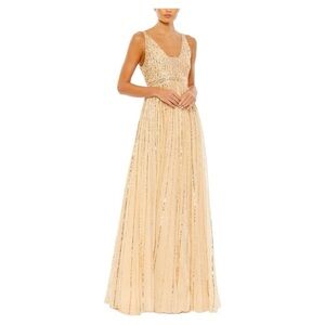 Mac Duggal Sequin Plunge Neck Gown 10700